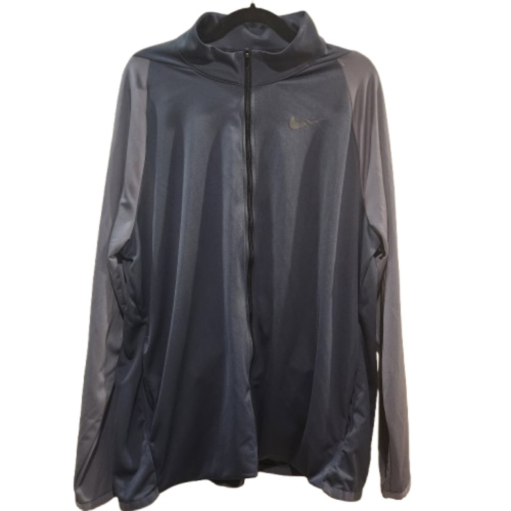 Nike Men's Dark Gray On Grey Full Zip Performance Jacket